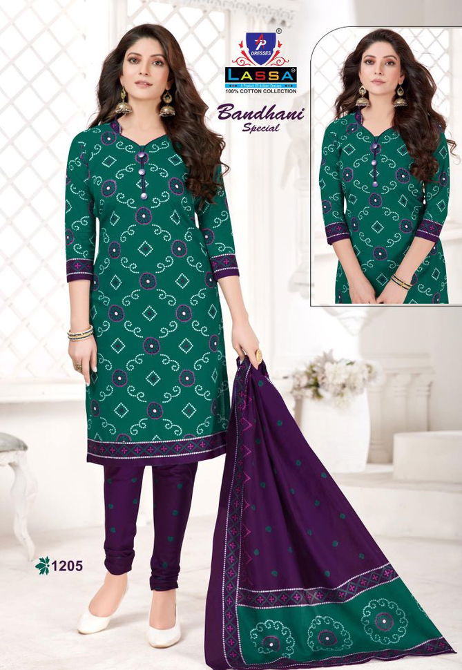 Arihant Lassa Bandhani Special 12 Casual Daily Wear Cotton Dress Material Collection